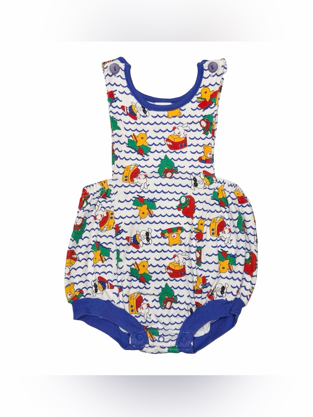 Vintage All Mine Animals In Water Bubble Romper